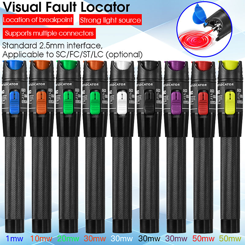 COMPTYCO Fiber Optic Equipment Fibra Optica Red Laser Tester 10/30km VFL Optical Fiber Red Light Pen 1-50mw Visual Fault