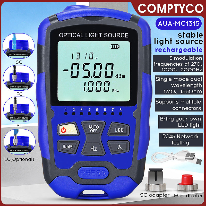 COMPTYCO AUA-MC1315 Rechargeable Fibre Optic Light Sources OLS Fiber Optical Laser 1310 1550nm Handheld Optical Light So