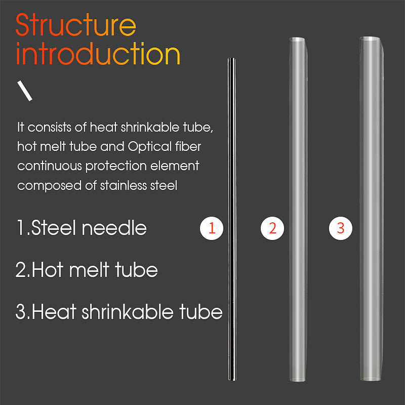 45/60mm Length Fiber Optic Heat Shrink Sleeve for Fusion Splicer Used in FTTH Drop Cable Shrinkable Tube Splicing Tube S