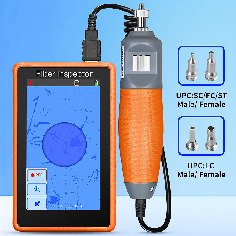 COMPTYCO AUA-600 400X HD Touch Screen Fiber Optic Microscope 5-inch Inspection Probe Fiber End Face Detector for FTTH SC