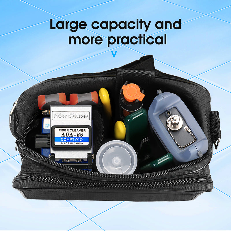 COMPTYCO 17pcs FTTH Fiber Optic Tools Kit with Fibra Optica Power Meter Visual Fault Locator Fiber Cleaver Kit De Fibre 