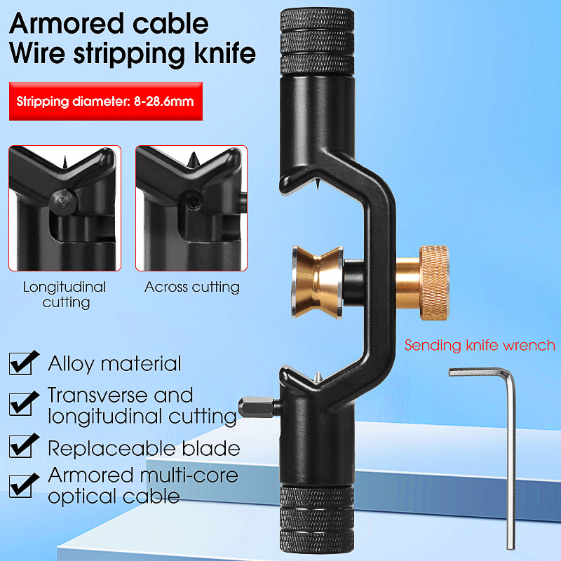 COMPTYCO ACS-2 Fiber Optic Stripper 8-28.6mm Double-head Longitudinal and Transverse Fiber Optic Cable Opener Cable Cutt