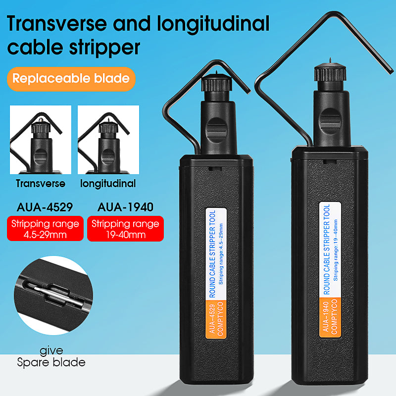 COMPTYCO AUA-4529/1940 Fiber Optic Stripper 4.5-29mm/19-40mm Longitudinal and Transverse Fiber Optic Cable Opener Cable 