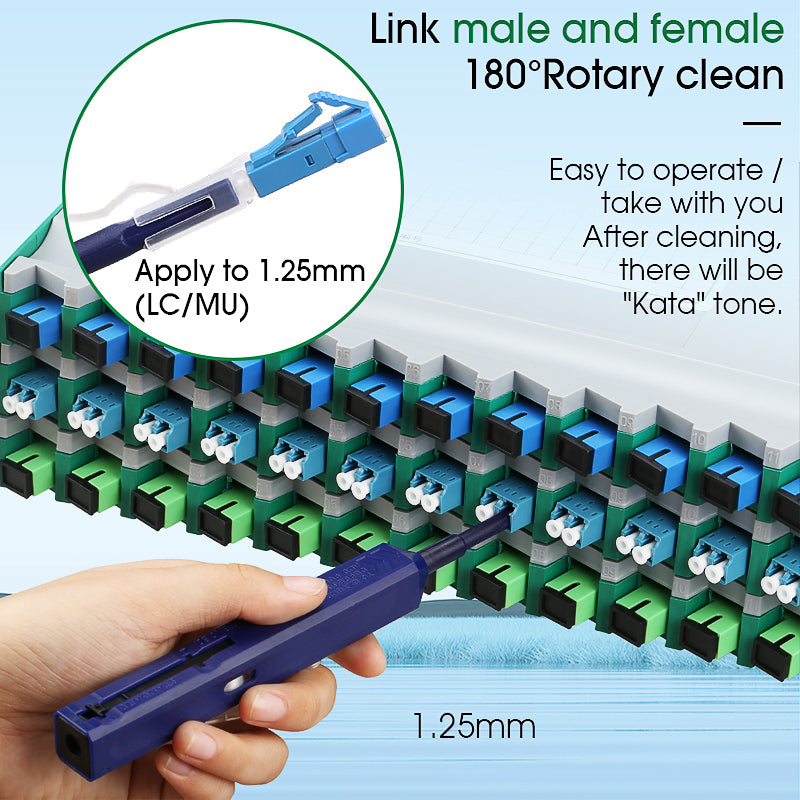 COMPTYCO Fiber Optic Cleaning Pen Fiber Optic Connectors Cleaning 800+ Times for 1.25mm LC/MU One Click Fiber Optic Clea