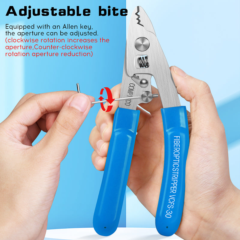 COMPTYCO VCFS-30 Stainless Steel Three Port Cable Stripper FTTH Fiber fusion Tool Bare Fiber Leather Fiber Stripper