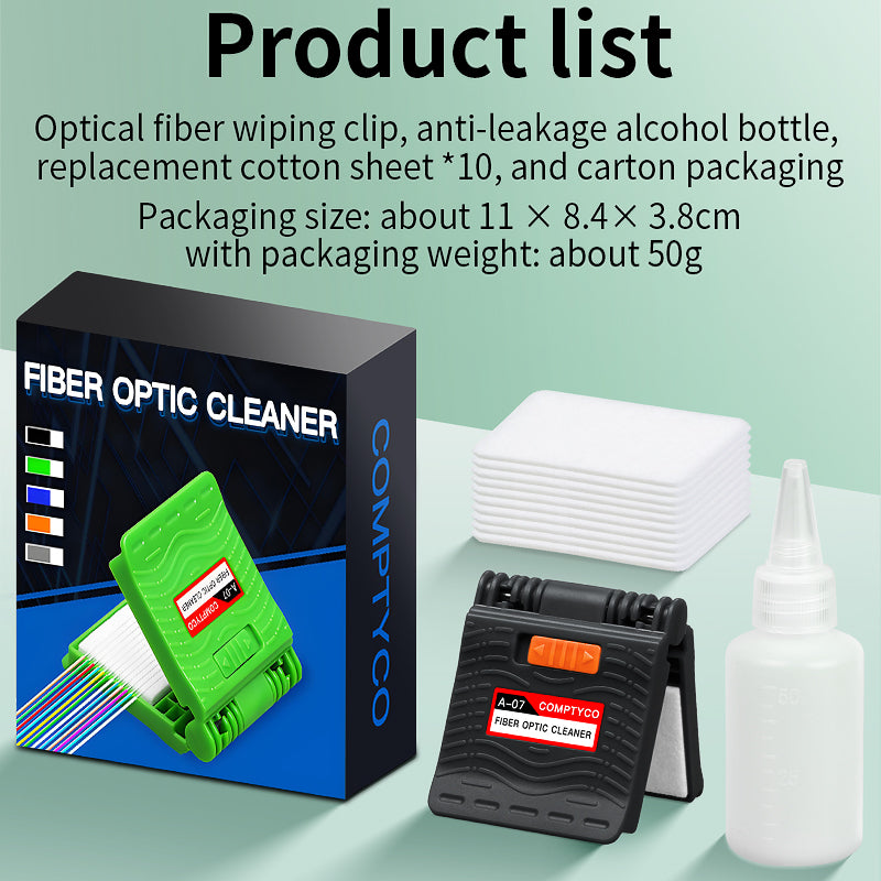 COMPTYCO Good Quality A-07 Fiber Cleaning Clip Optical Fiber Wipe-Clip FTTH Fiber Optic Cleaner Kit for Fiber Thermal St