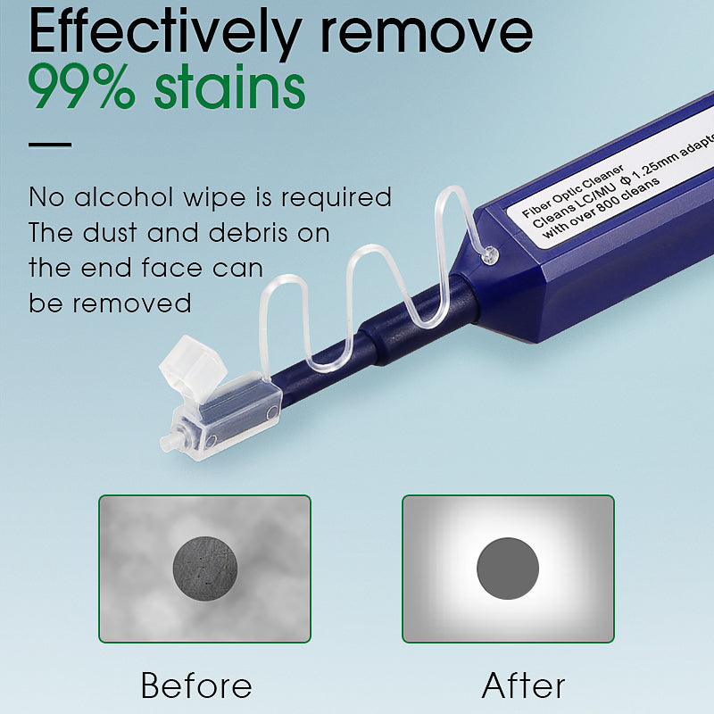 COMPTYCO Fiber Optic Cleaning Pen Fiber Optic Connectors Cleaning 800+ Times for 1.25mm LC/MU One Click Fiber Optic Clea