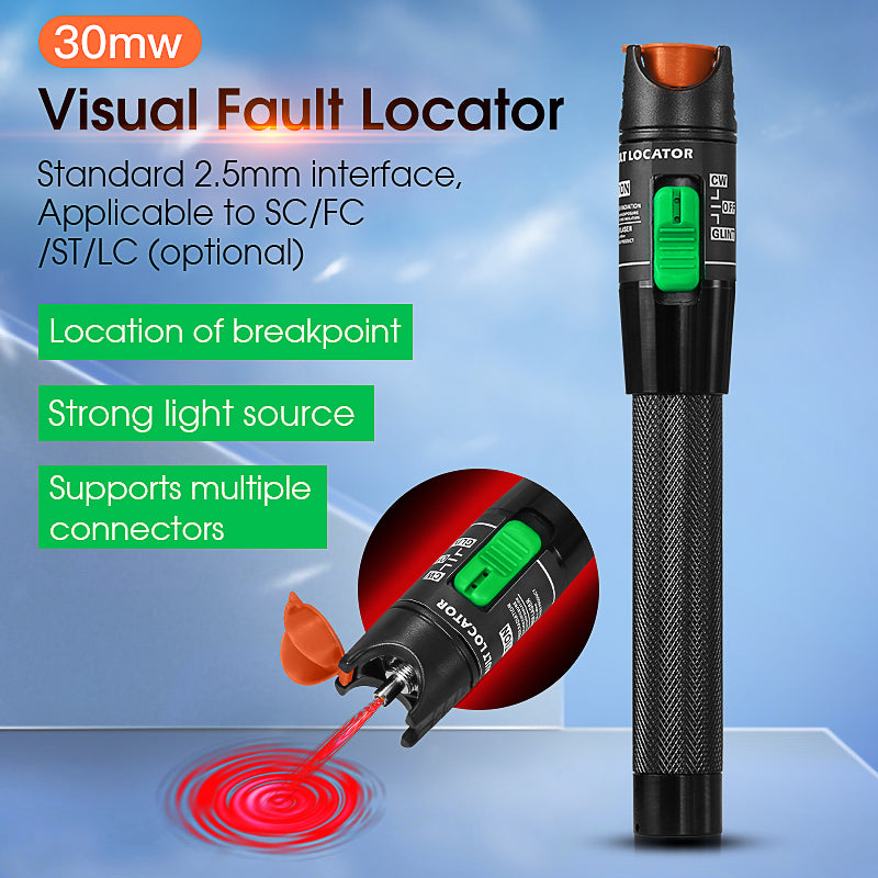 COMPTYCO Fiber Optic Equipment Fibra Optica Red Laser Source Pen VFL Optical Fiber Laser Test Pen 30mw/30km Visual Fault