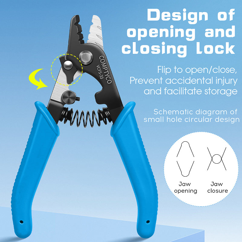 COMPTYCO VCFS-33 Upgraded 5 Color Three Port Cable Stripper FTTH Fiber Fusion Splicing Tool Bare Fiber Leather Fiber Str