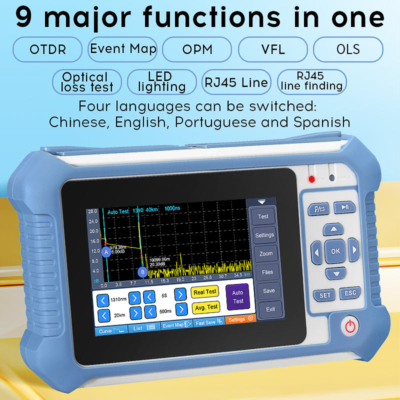 COMPTYCO AUA513U/A Live Testing Optical Time Domain Reflectometer 80km 1310nm 9 Functionality OPM VFL Fiber Optic Tester