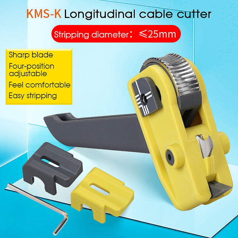 COMPTYCO KMS-K Fiber Optic Stripper 25mm Fiber Optic Cable Opener for Longitudinal Fiber Optic Stripping Plie Cable Stri
