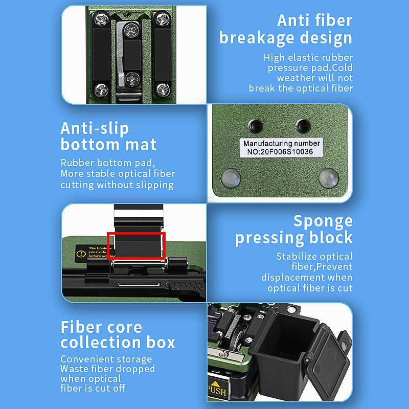 COMPTYCO High Precision Fiber Optic Cutter for Fusion Splicing with Waste Fiber Box AUA-S3 SKL-S3 Hot Melt Optical Fiber