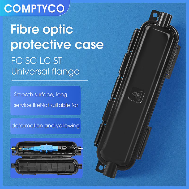 Outdoor Drop Optical Fiber Cable Water Resistant Optical Fiber Jointer Box ABS Plastic Fiber Optic protection Box Black/
