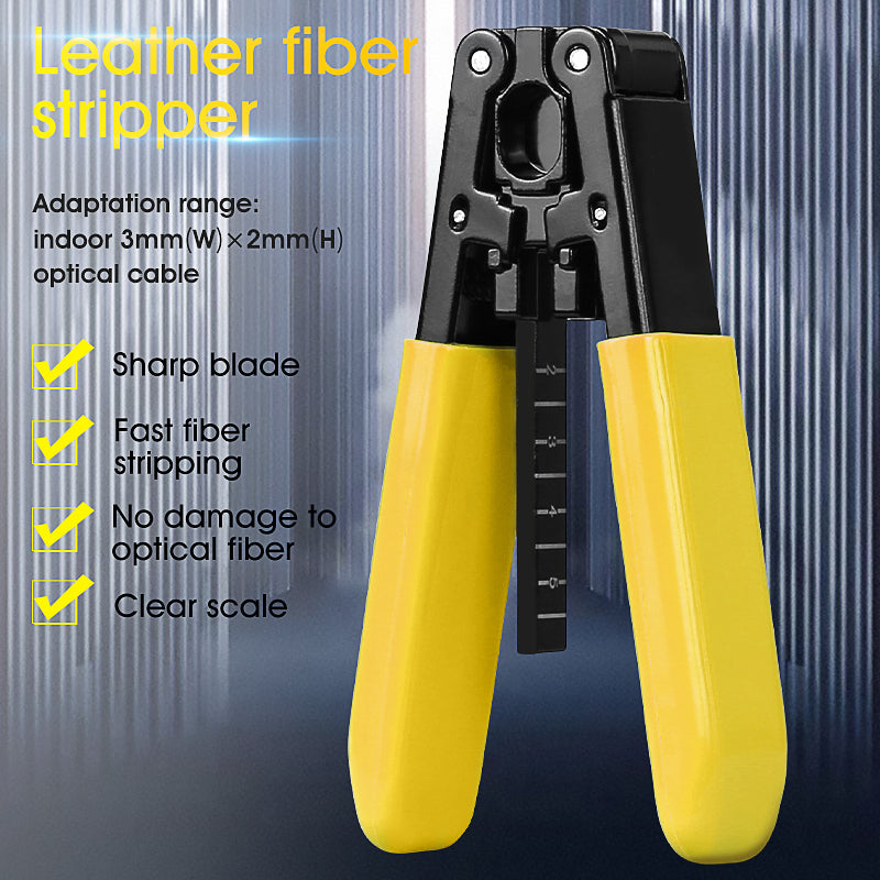 COMPTYCO Metal Leather Drop Cable Stripper FTTH Fiber Tool Leather Wire Stripper Pliers 3mm (W) * 2mm (H) Fiber Stripper