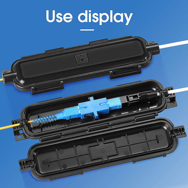 Outdoor Drop Optical Fiber Cable Water Resistant Optical Fiber Jointer Box ABS Plastic Fiber Optic protection Box Black/
