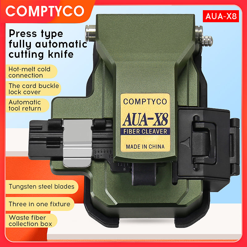 COMPTYCO High Precision AUA-X8 Fiber Optic One Step Cleaver Fully Automatic Cable Cutting Knife Hot Melt Fiber Optic Cle