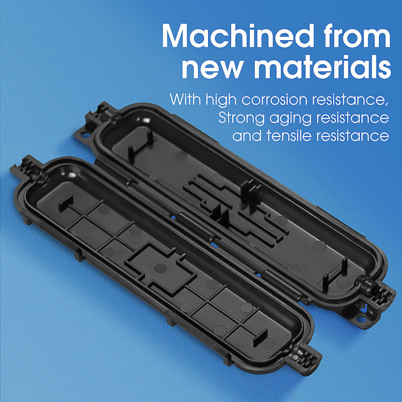 Outdoor Drop Optical Fiber Cable Water Resistant Optical Fiber Jointer Box ABS Plastic Fiber Optic protection Box Black/