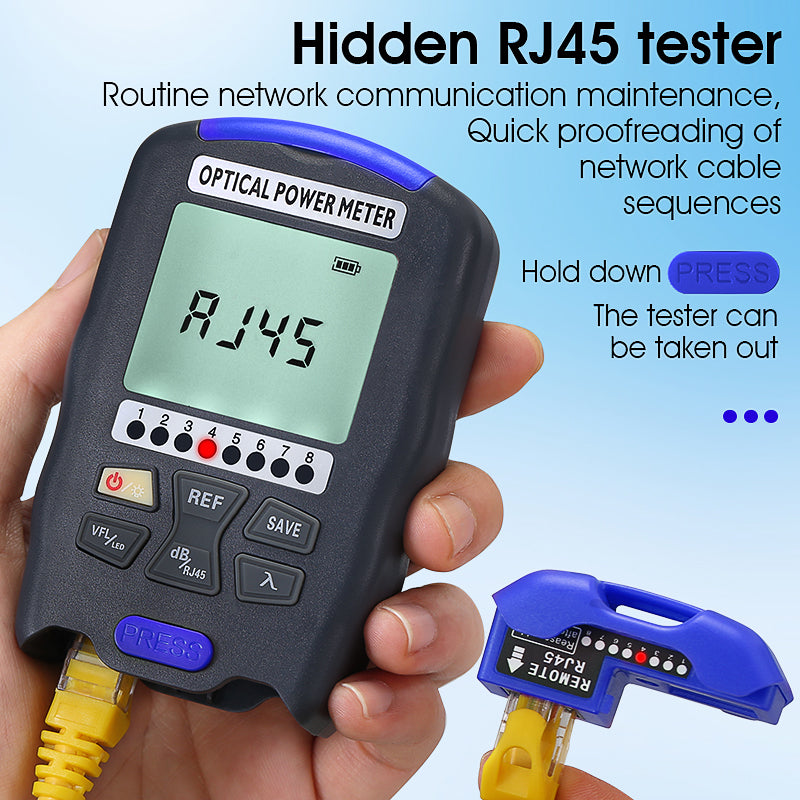 COMPTYCO High Precision Optical Multi Meter OPM+VFL+LED+RJ45 Tester Visual Fault Locator Rechargeable Mini Optical Power