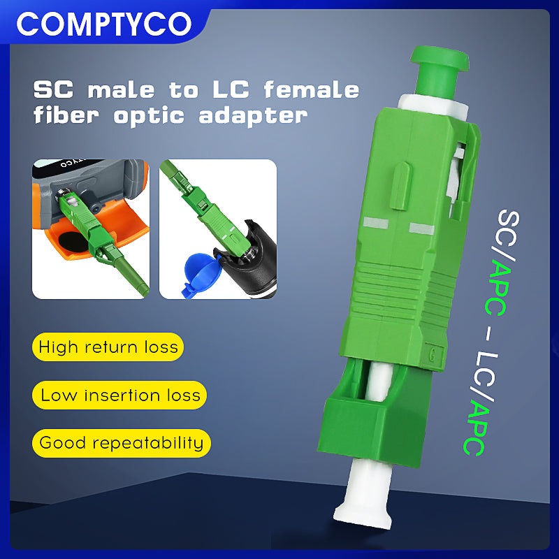 High Quality Single Mode SC-LC Fiber Adapter Hybrid Optical Fiber Converter Head SC/APC (Male) to LC/APC ( Female) Fiber