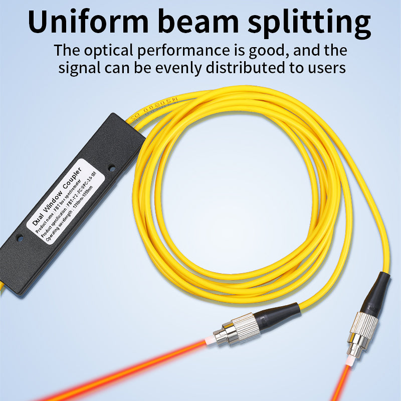 COMPTYCO 1:2 PLC Splitter 1X2 FBT Singlemode Fiber Optical Splitter FC/UPC One to Two Taper Type Splitter Computer Cable