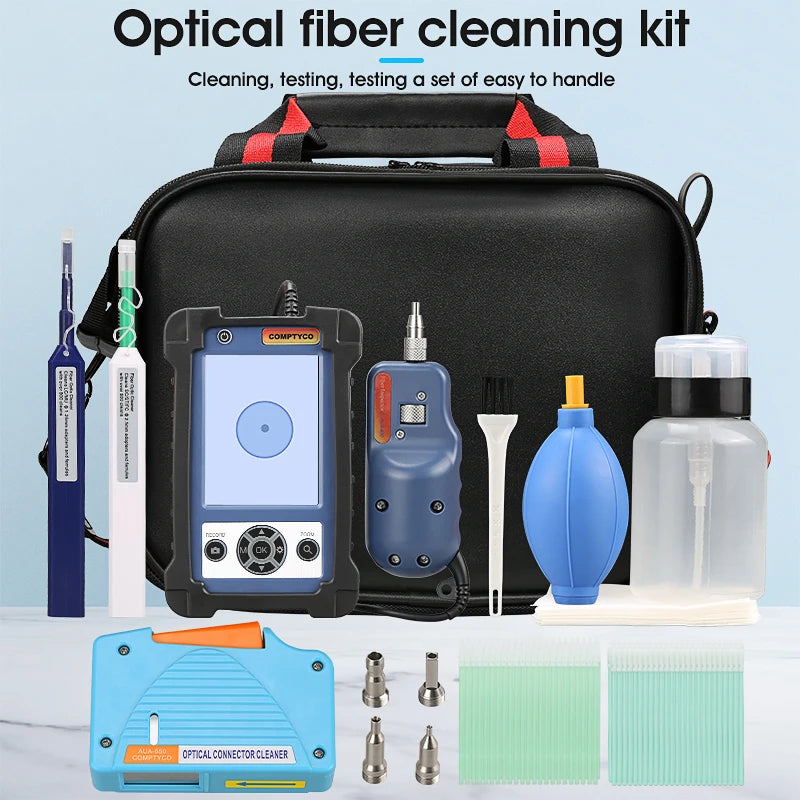 COMPTYCO Fiber Optic End Face Detector One Click 1.25/2.5mm Cleaning Pen Cleaning Box Fiber Optic Microscope Fiber Optic
