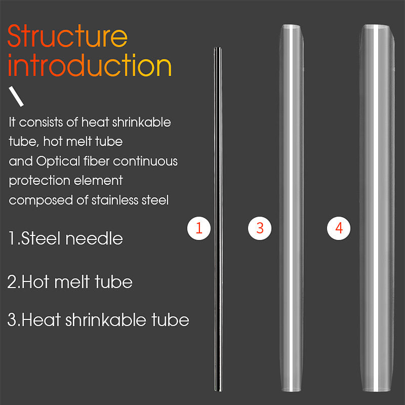 60mm Length Fiber Optic Heat Shrink Sleeve for Fusion Splicer Used in FTTH Drop Cable Shrinkable Tube Splicing Tube Slee