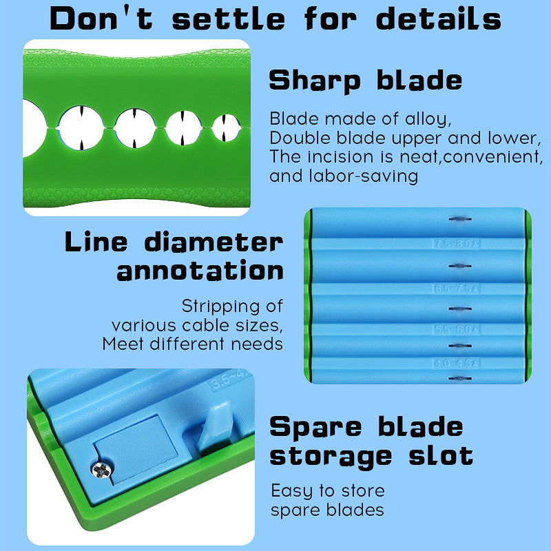 COMPTYCO A-3511 Blue Flip Over Cable Stripper 3.5-11mm Longitudinal Cutter Center Bundle Tube Stripper Leather Fiber Str