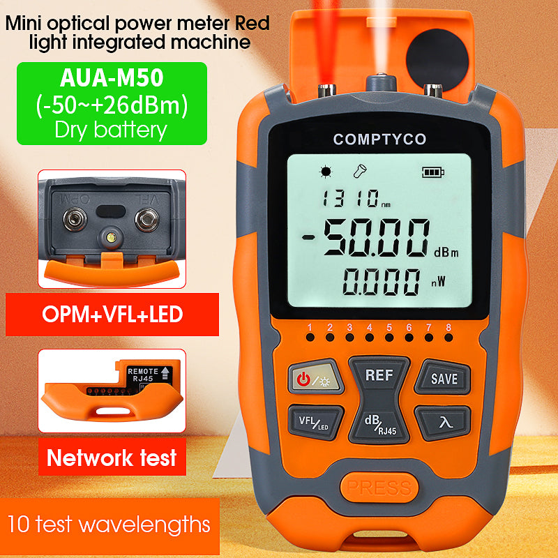 COMPTYCO High Precision Optical Multi Meter Multi-function OPM+VFL+LED+RJ45 Tester Visual Fault Locator Mini Optical Pow