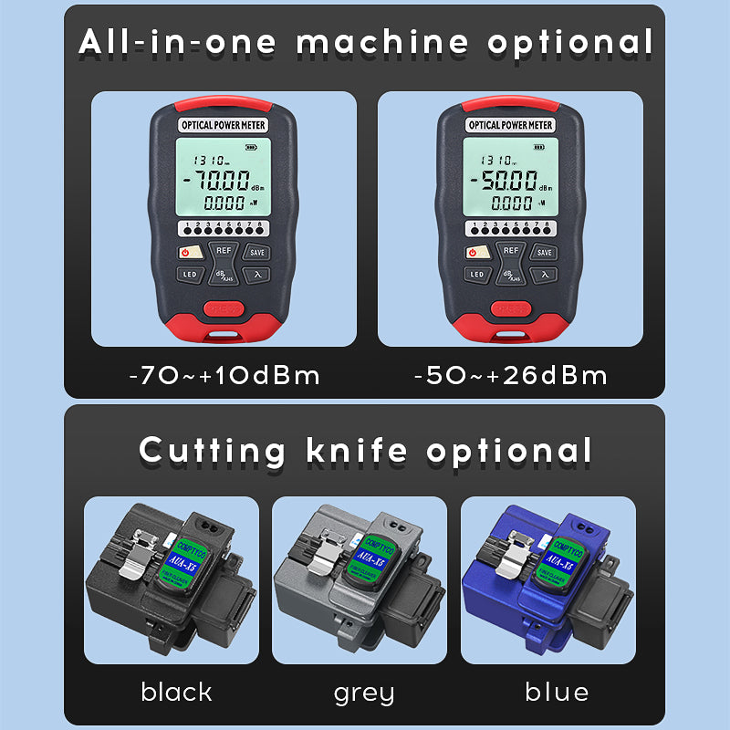 COMPTYCO AUA-X5 Optical Fiber Cleaver AUA-D7 Optical Power Meter Hot Welding Visual Fault Locator OPM VFL Optical Fiber 