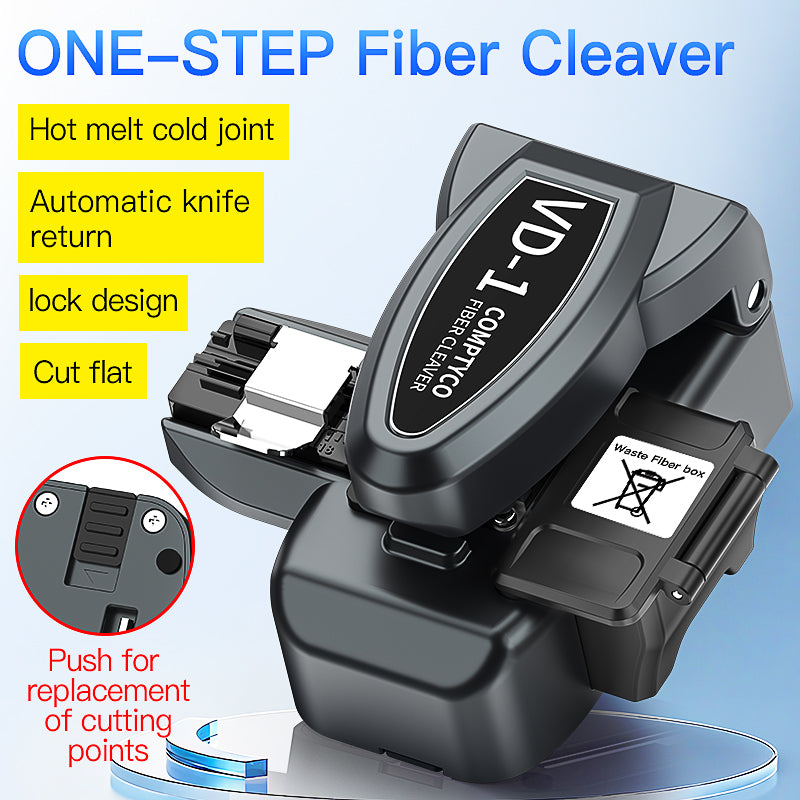 COMPTYCO VD-1 High Precision One-step Knife Optical Fiber Cutter for Fusion Splicing Fiber Optic Cleaver Hot Melt Fiber 