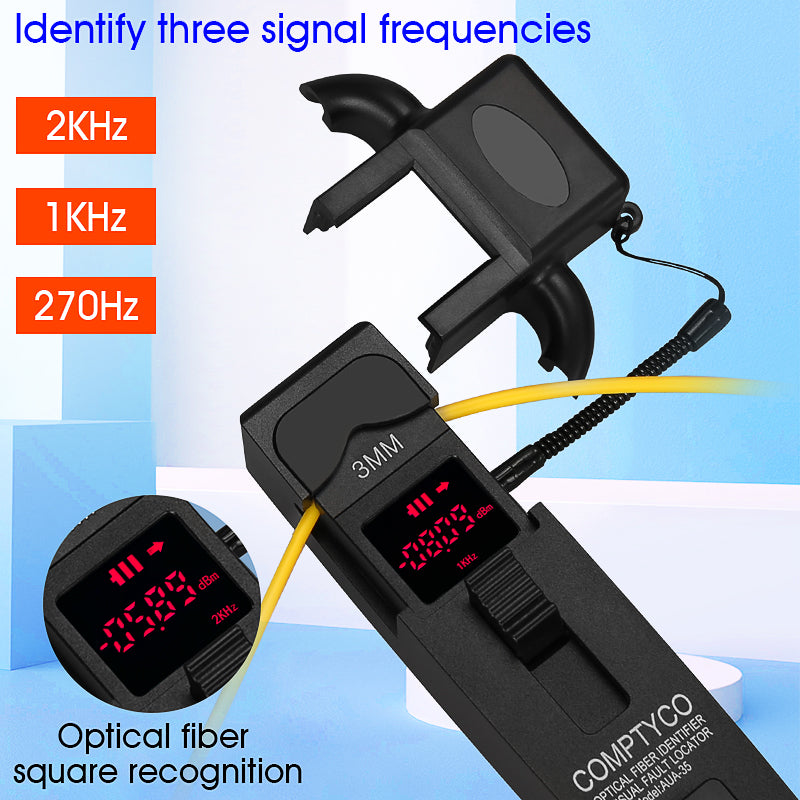 COMPTYCO AUA-35 Optical Fiber Identifier with VFL LED Fiber Identifier with Laser Tester SM MM 800-1700nm Fiber Optic Id