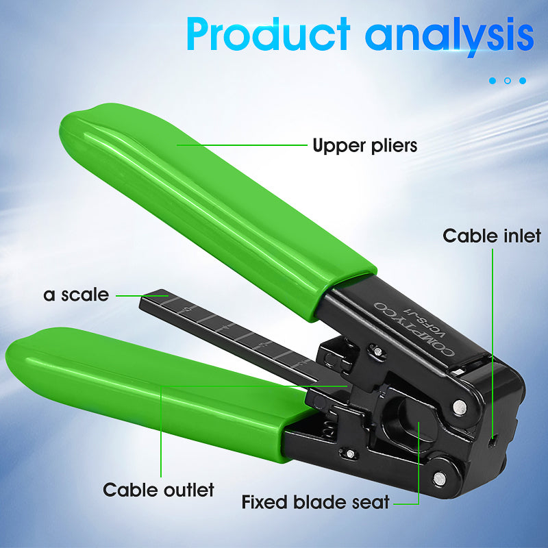 COMPTYCO VCFS-J1 Metal Leather Drop Cable Stripper FTTH Fiber Tool Leather Wire Stripper Pliers 3mm (W) * 2mm (H) Fiber 