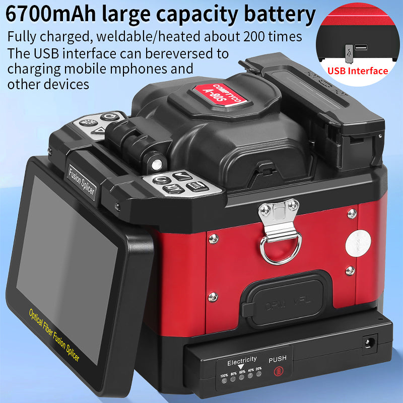 COMPTYCO A-80S fusion Splicer Fiber Optic Splicing Machine VFL OPM Fiber Optic Splicer Equipment Optical Fiber Fusion Sp