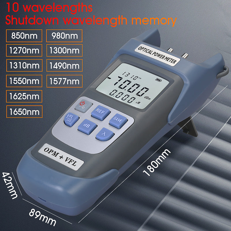 COMPTYCO High Precision Optical Multi Meter 3 in 1 OPM+VFL+LED Light 10 Wavelengths Visual Fault Locator Optical Power M