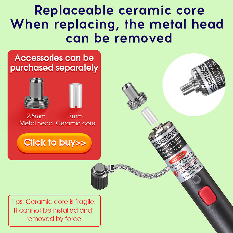 COMPTYCO 5-50mw Dry Battery Fiber Optic Testing Pen, Red Light Source Breakpoint Detector, VFL 5-50km Visual Fault Locat