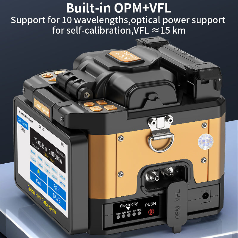 COMPTYCO A-80F Fully Automatic Fusion Splicer Machine Fiber Optic Equipment 6 Motors with OPM VFL Fiber Optic Fusion Spl