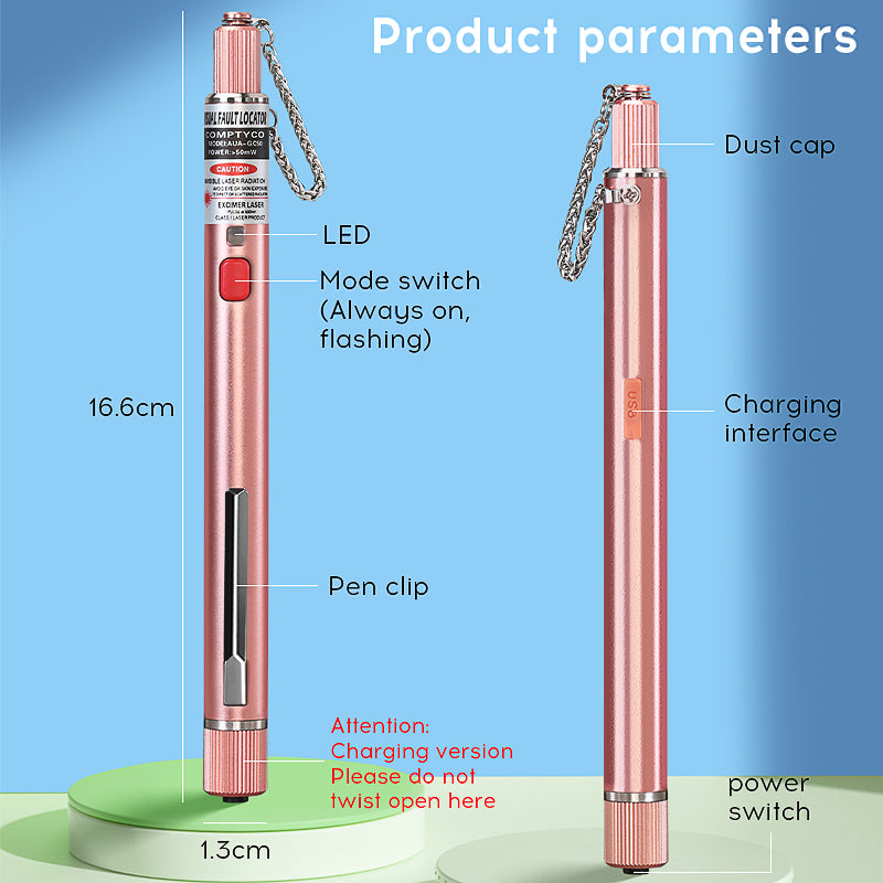 COMPTYCO 5-50mw Rechargeable Fiber Test Pen Red Light Source Breakpoint Detector Laser Pen VFL 5-50km Visual Fault Locat