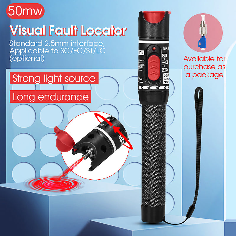 COMPTYCO AUA-H50 50km/mw Fiber Optic Testing Pen Laser Pen Breakpoint Detector VFL Configuration LC Adapter Visual Fault