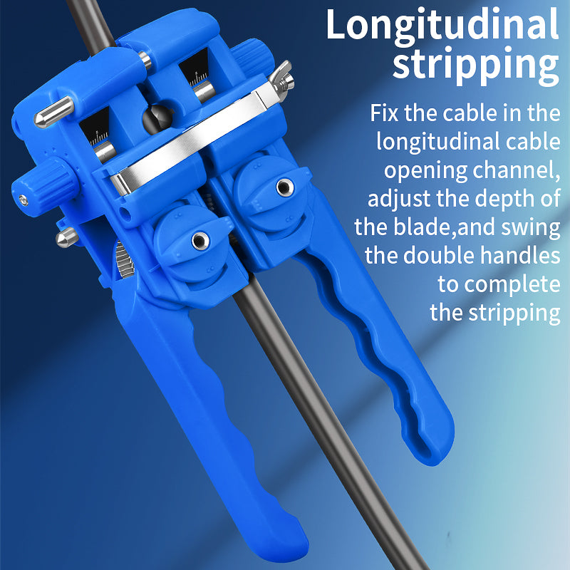 COMPTYCO AUA-F9 Fiber Optic Stripper 8-30mm Longitudinal and Transverse Fiber Optic Cable Opener Fiber Tool Optical Cabl