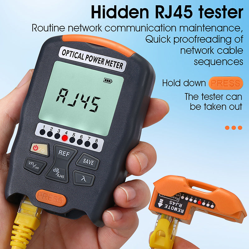 COMPTYCO Optical Multi Meter -70~+10dBm/-50~+26dBm 4 in 1 OPM+VFL+LED+RJ45 Tester Visual Fault Locator Mini Optical Powe