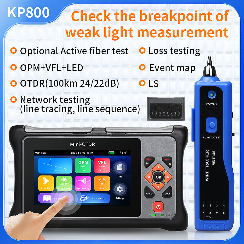 COMPTYCO Smart Mini FTTH OTDR KP800 Active Fiber Optic Tester 850/1300/1310/1550/1625/1650nm OPM VFL 100km SM MM Live te
