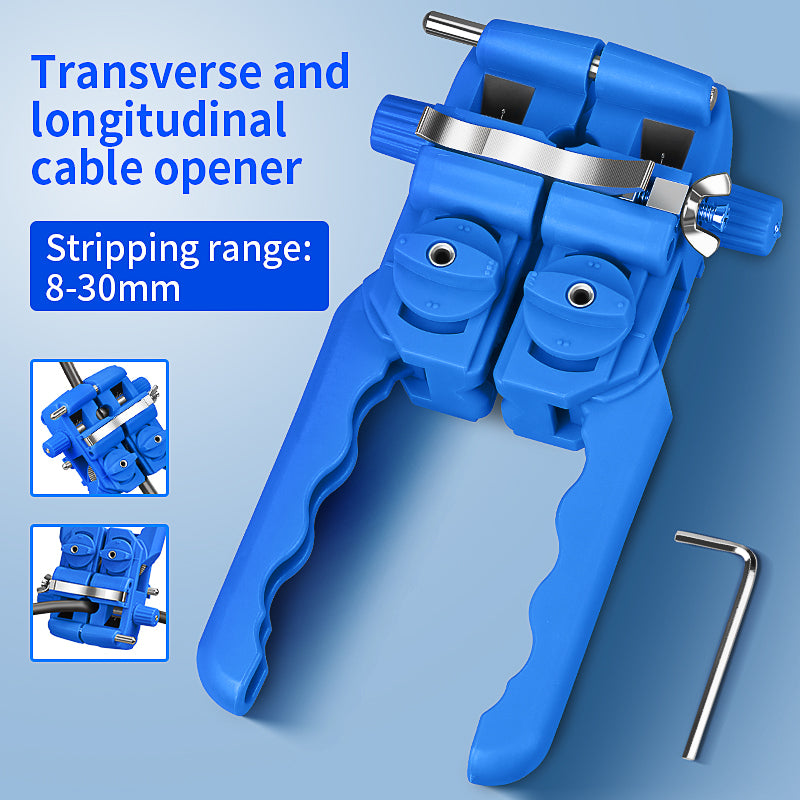 COMPTYCO AUA-F9 Fiber Optic Stripper 8-30mm Longitudinal and Transverse Fiber Optic Cable Opener Fiber Tool Optical Cabl