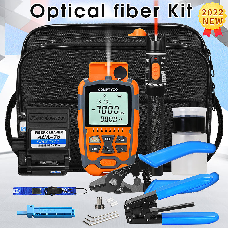 COMPTYCO AUA-M7 Cable Tool Set Optical Fiber Cutter Optical Power Meter -70+~10dbm Visual Fault Locator Optical Fiber To