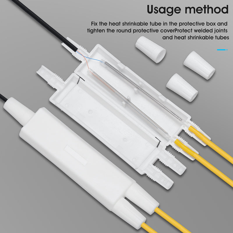 COMPTYCO 1 in 2 Out ABS Plastic Optical Fiber Jointer Box Optical Cable Sheath Protective Sleeve Fiber Optic protection 