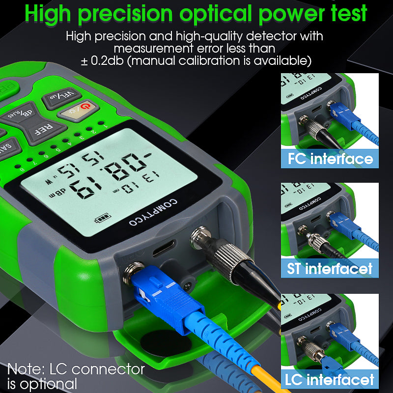 COMPTYCO Optical Multi Meter Multi-function OPM+VFL+LED+RJ45 Tester Visual Fault Locator Rechargeable Mini Optical Power
