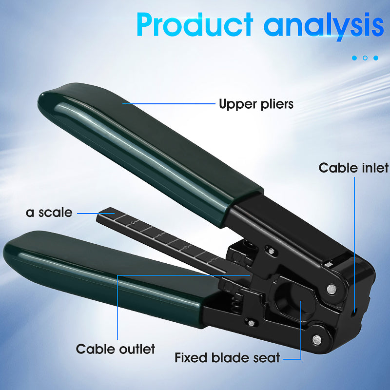 COMPTYCO Metal Leather Drop Cable Stripper FTTH Fiber Tool Leather Wire Stripper Pliers 3mm (W) * 2mm (H) Fiber Stripper