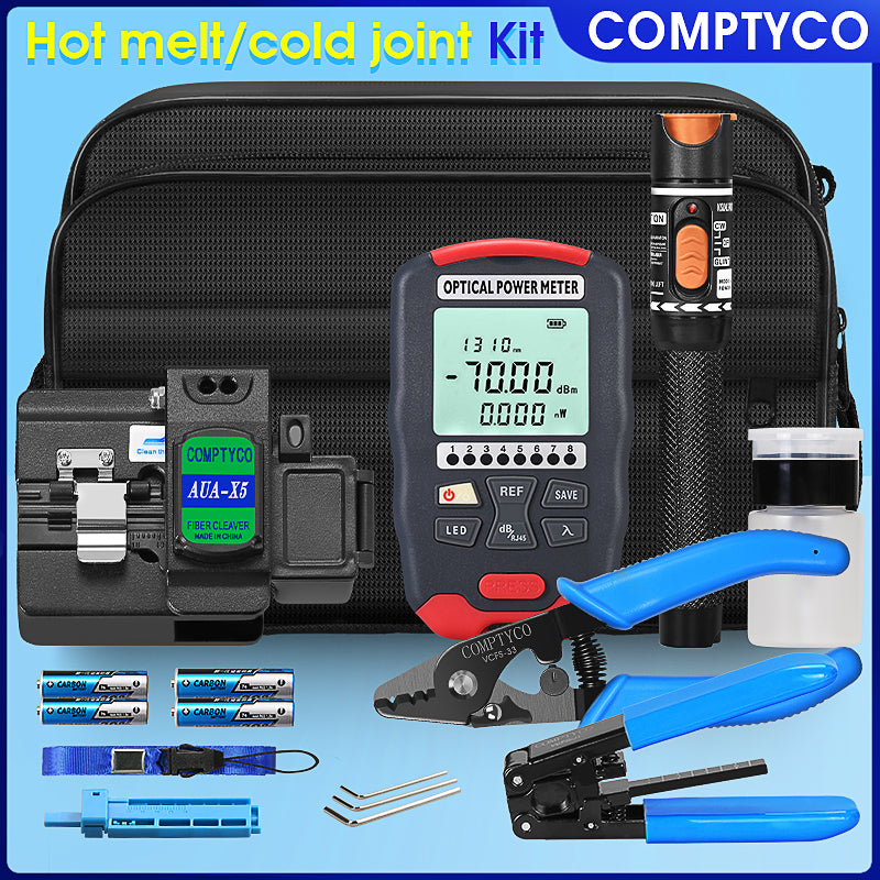 COMPTYCO AUA-X5 Optical Fiber Cleaver AUA-D7 Optical Power Meter Hot Welding Visual Fault Locator OPM VFL Optical Fiber 
