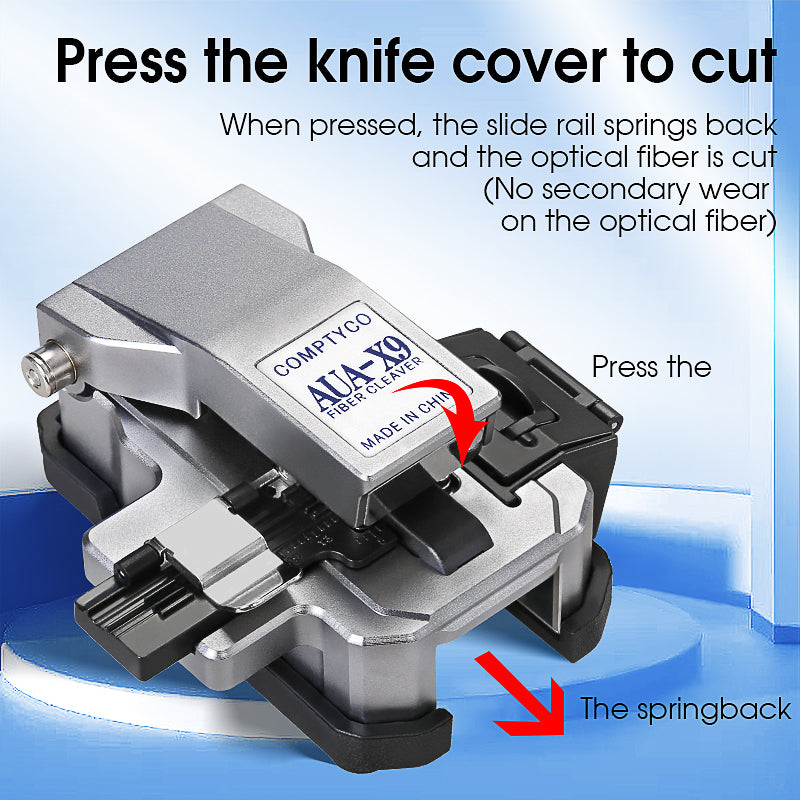 COMPTYCO High Precision AUA-X9 FTTH Fiber Tool Fiber Optic Cutter for Fusion Splicing Hot Melt Tools Optical Fiber Cleav