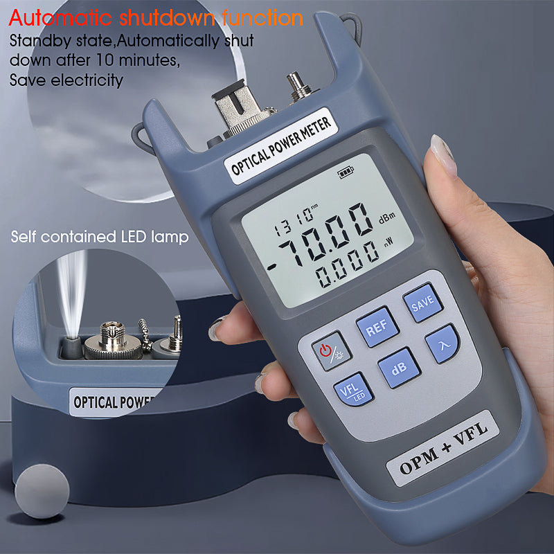 COMPTYCO High Precision Optical Multi Meter 3 in 1 OPM+VFL+LED Light 10 Wavelengths Visual Fault Locator Optical Power M