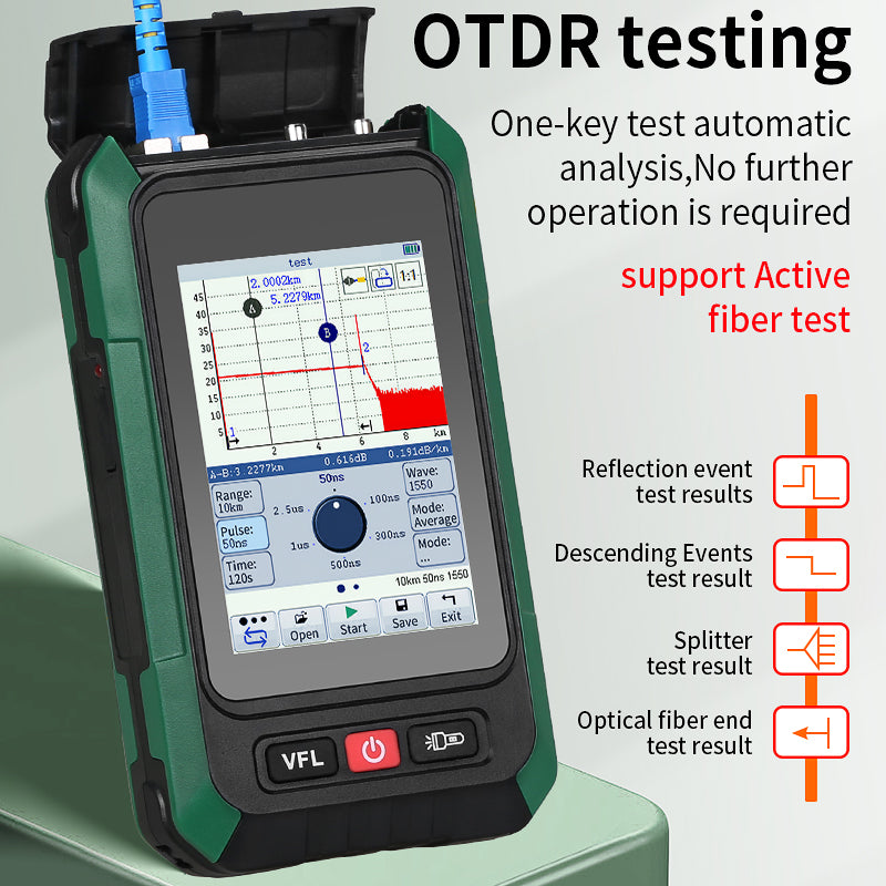 COMPTYCO AUA-18U/18A Optical Time Domain Reflectometer 80KM 20dB 6in1 Multifunctional Online Testing 1550nm 3.5 Inch Min